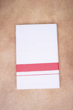 Single Layer White Dhoti with Fancy Border – Salmon – FS-09 RX