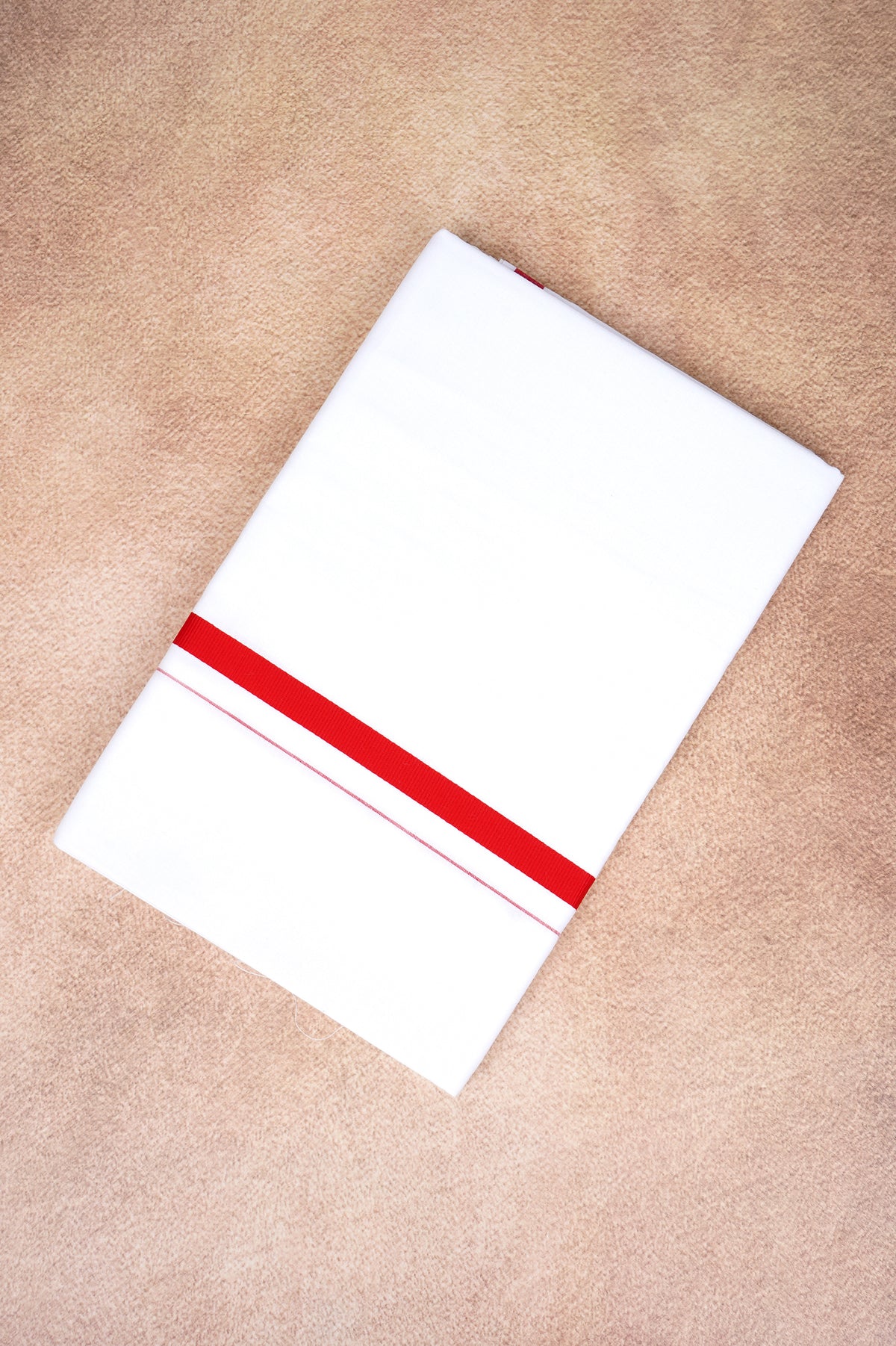 Single Layer White Dhoti – Red – HS-01 RX