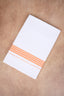 Single Layer White Dhoti with Fancy Border – Peach – FS-08 RX