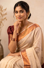 KS-1375 COPPER TISSUE SAREE 6.25 MTR