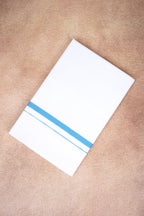 Single Layer White Dhoti – Sky Blue – HS-07 RX