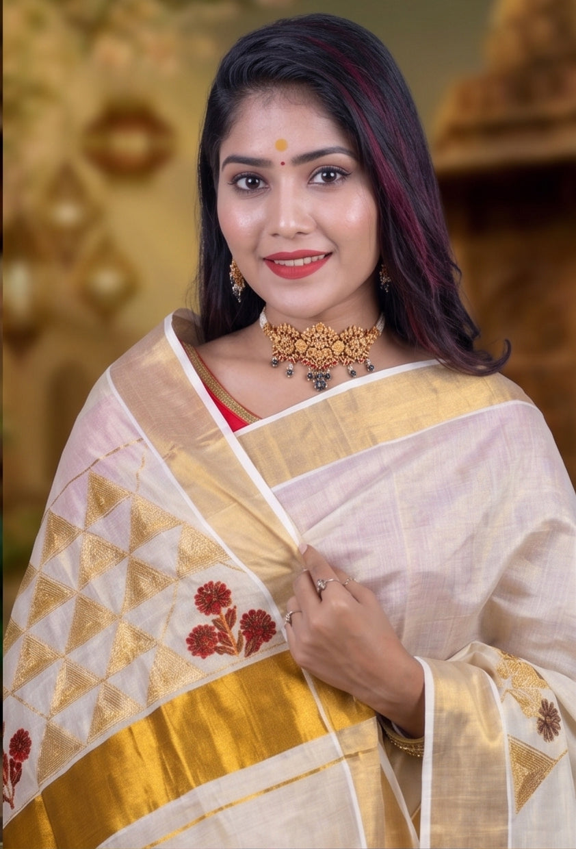 KS-1303 GOLD TISSUE SAREE 6.25 MTR