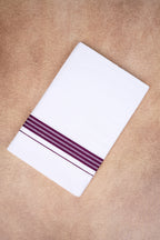 Single Layer White Dhoti with Fancy Border – Magenta – FS-08 RX
