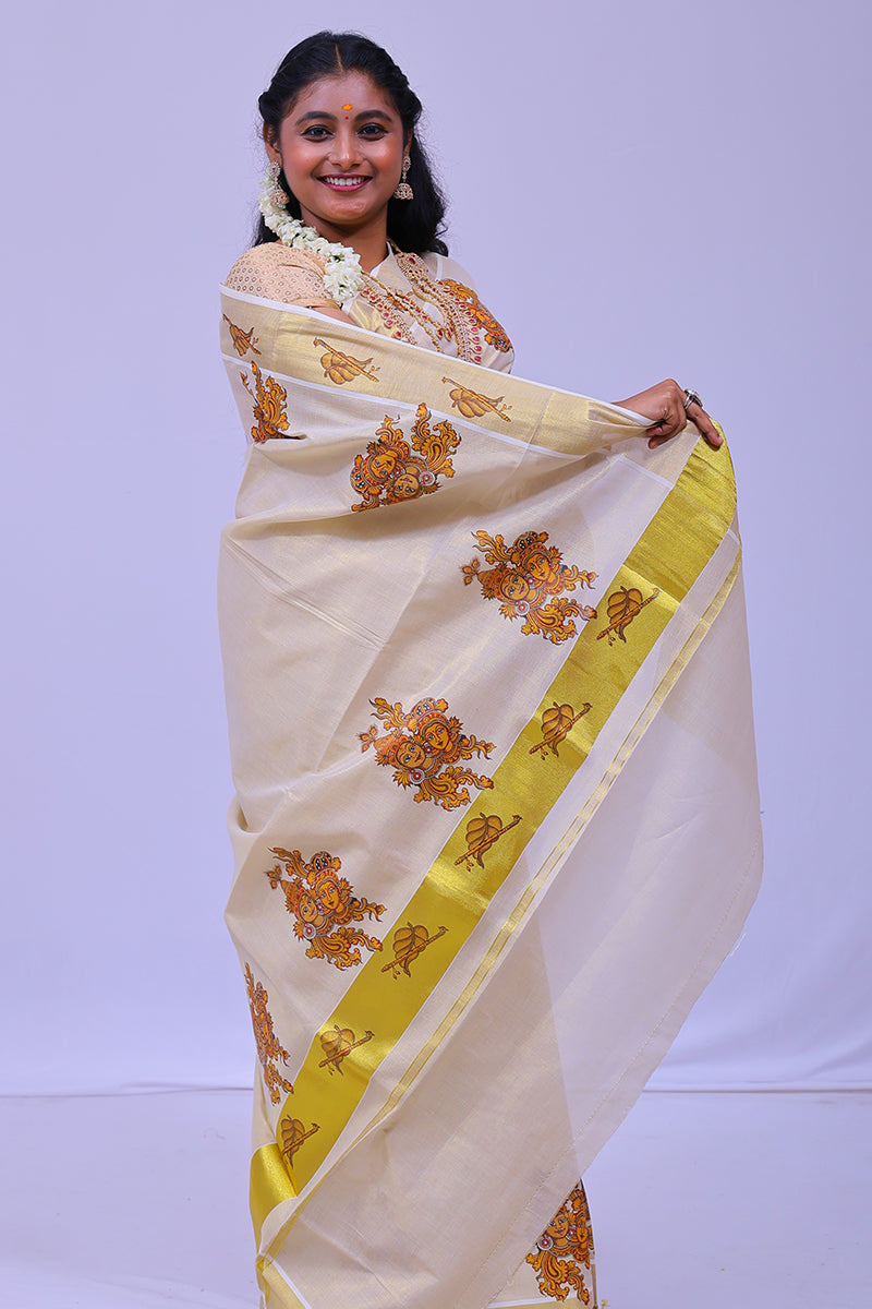 AR-T127 GOLD TISSUE SAREE 6.25 MTR