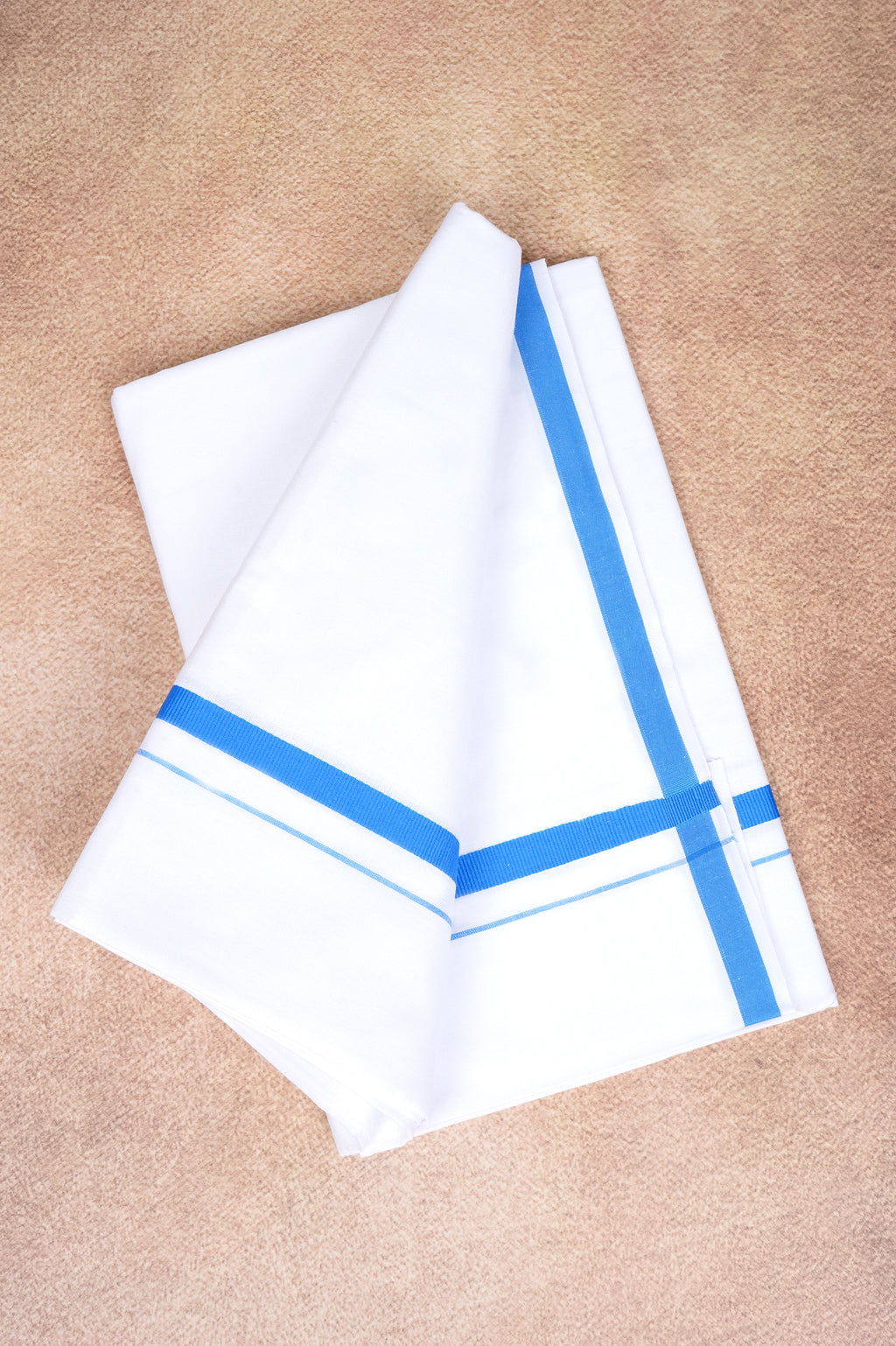 Single Layer White Dhoti – Royal Blue – HS-01 RX