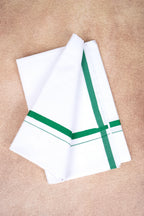 Single Layer White Dhoti – Forest Green – HS-07 RX
