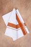 Single Layer White Dhoti with Fancy Border – Orange – FS-08 RX