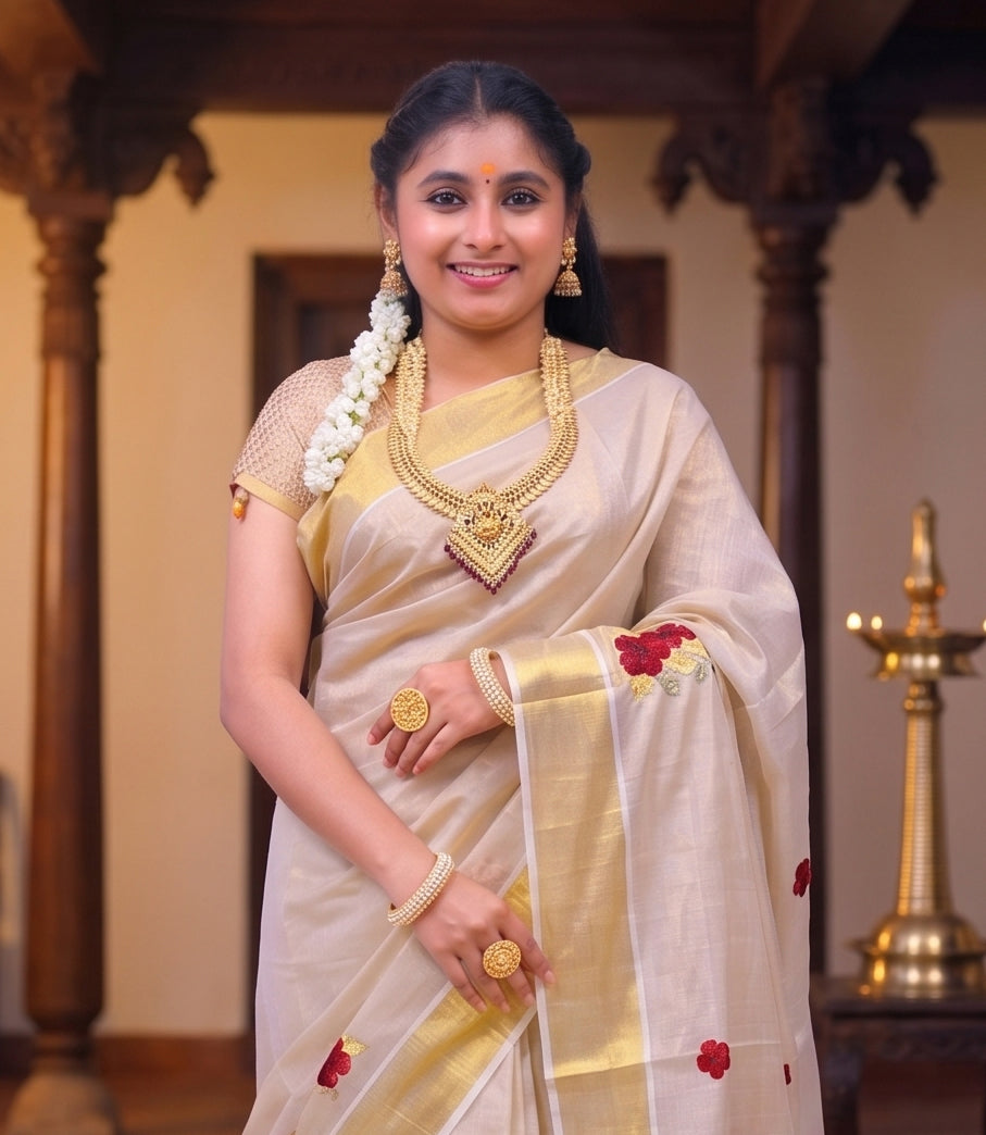 KS-1501 GOLD TISSUE SAREE 6.25 MTR