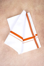 Single Layer White Dhoti – Orange – HS-07 RX