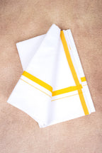 Single Layer White Dhoti – Yellow – HS-01 RX