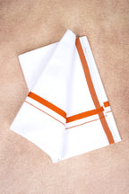 Single Layer White Dhoti – Orange – HS-01 RX