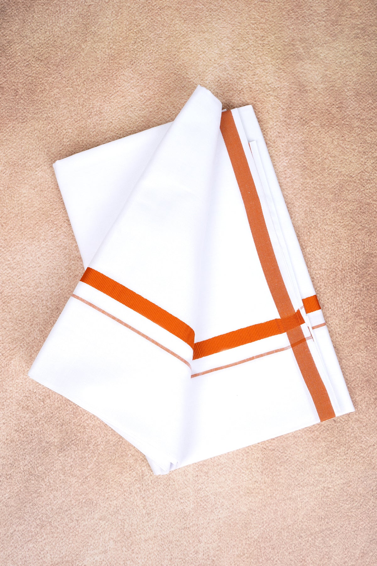 Single Layer White Dhoti – Orange – HS-01 RX