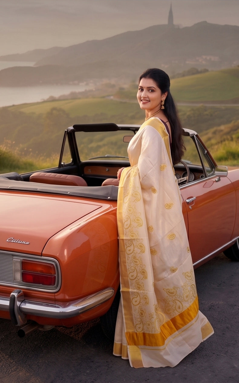 KS-1490 GOLD TISSUE SAREE 6.25 MTR