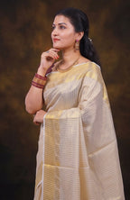 KS-1507 GOLD TISSUE SAREE 6.25 MTR
