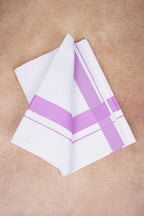 Single Layer White Dhoti with Fancy Border – Pink – FS-09 RX