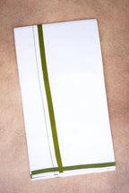 Single Layer White Dhoti – Olive Green – HS-07 RX