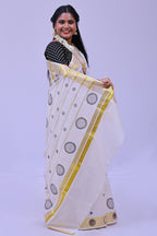 MK-2924 GOLD KASAVU SAREE 6.25 MTR