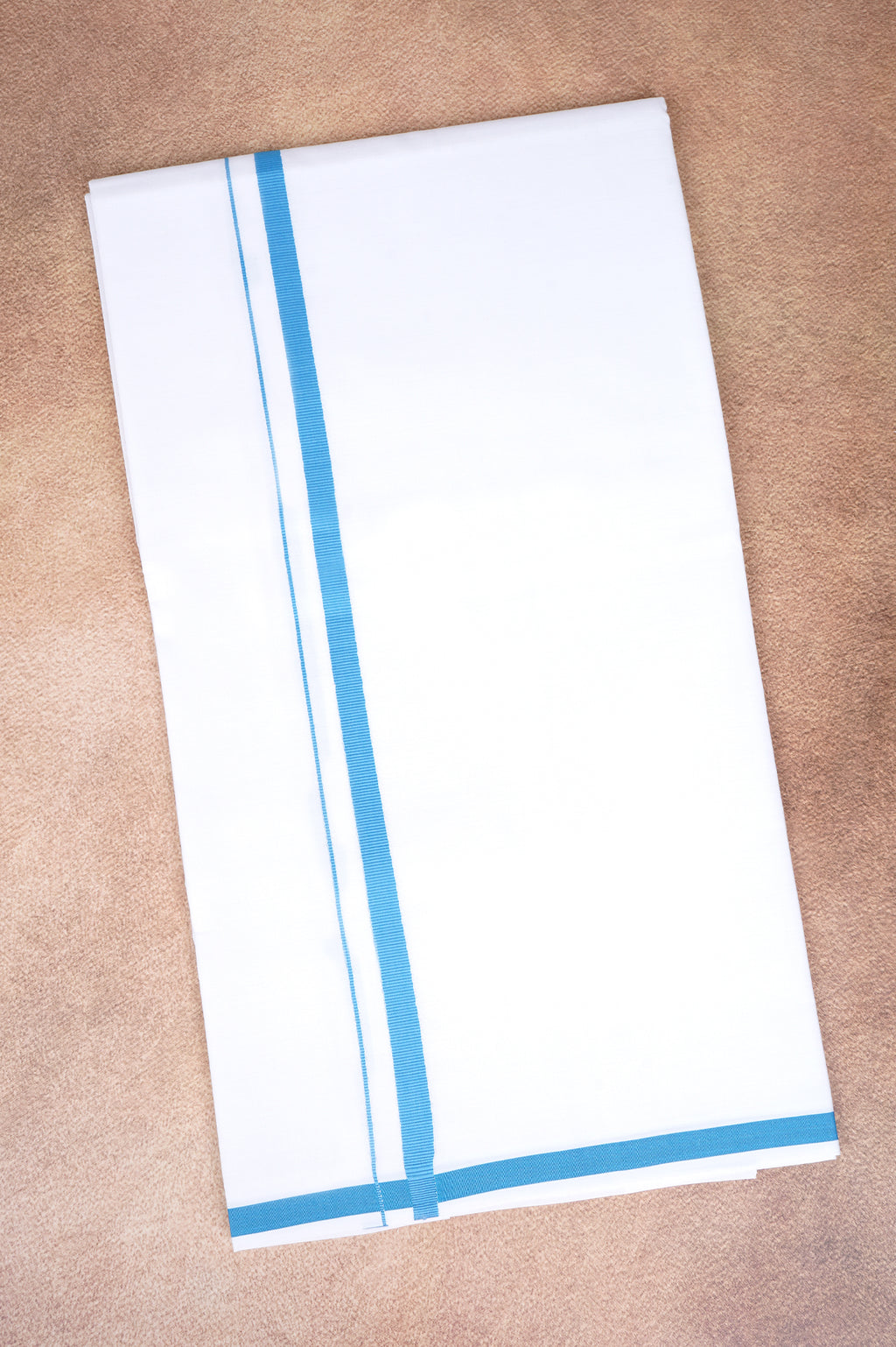 Single Layer White Dhoti – Sky Blue – HS-07 RX