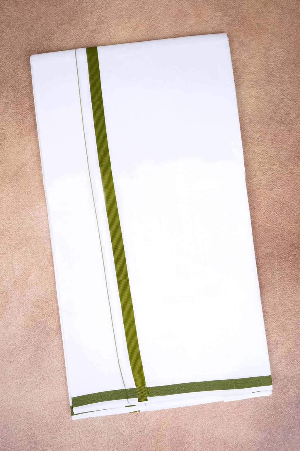 Single Layer White Dhoti – Olive Green – HS-01 RX