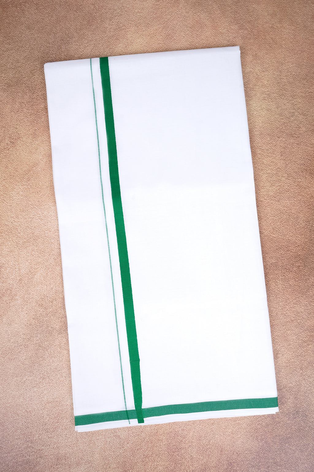 Single Layer White Dhoti – Forest Green – HS-07 RX