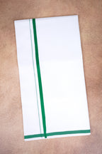 Single Layer White Dhoti – Forest Green – HS-07 RX