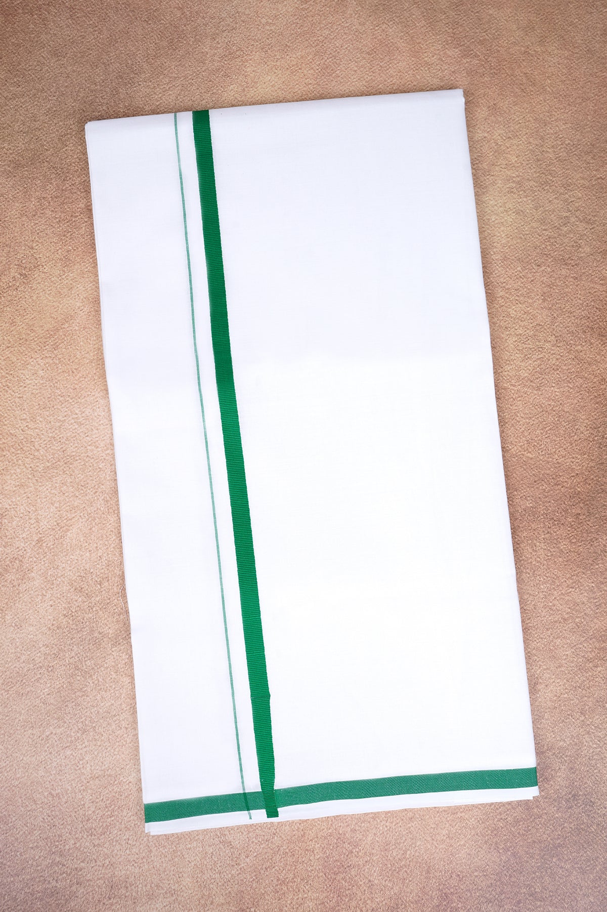 Single Layer White Dhoti – Forest Green – HS-07 RX