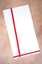 Single Layer White Dhoti – Red – HS-07 RX
