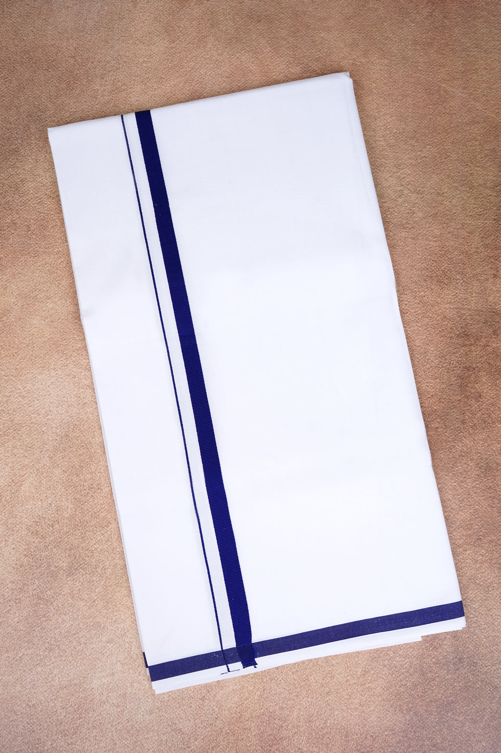 Single Layer White Dhoti – Dark Blue – HS-01 RX
