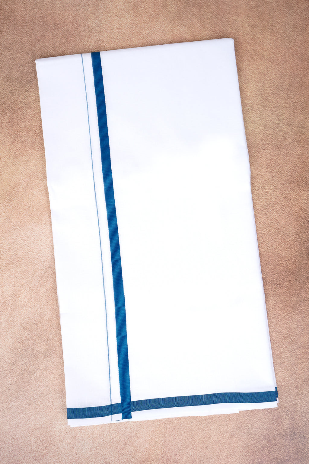 Single Layer White Dhoti – Peacock Blue – HS-01 RX