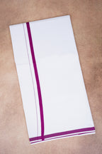 Single Layer White Dhoti – Magenta – HS-07 RX