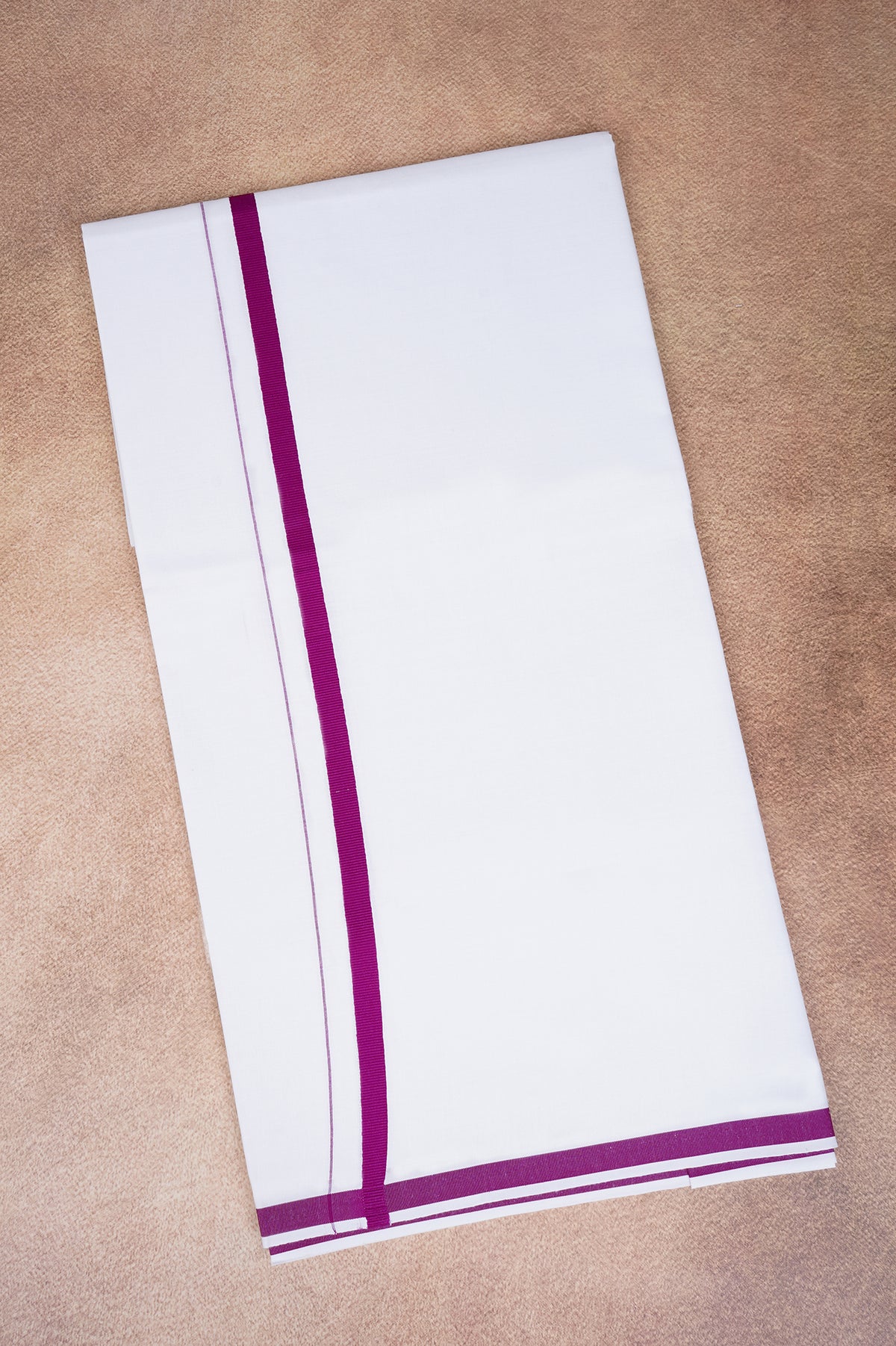 Single Layer White Dhoti – Magenta – HS-07 RX