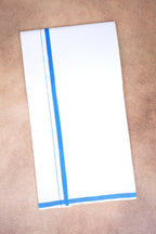 Single Layer White Dhoti – Royal Blue – HS-07 RX