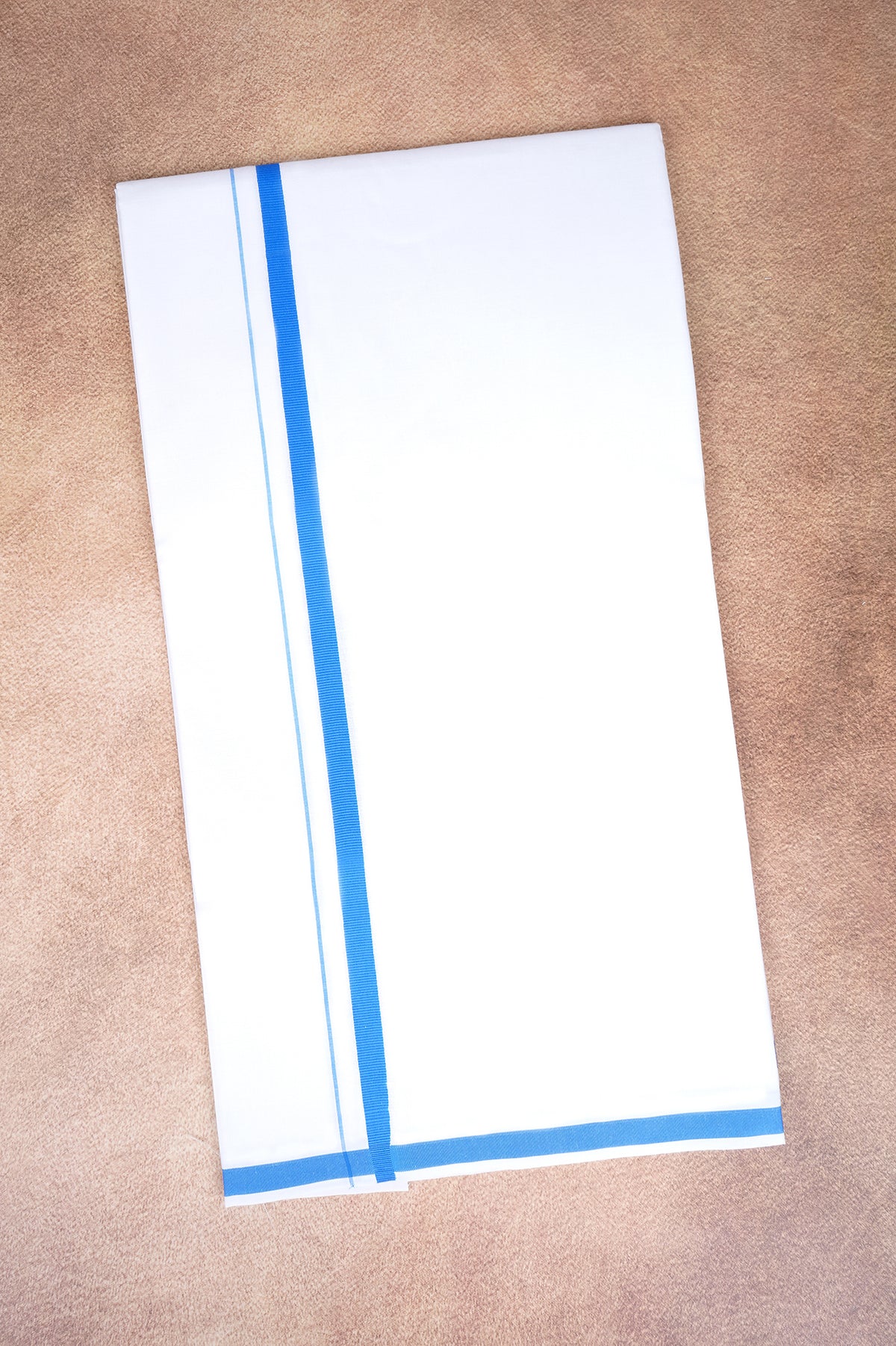Single Layer White Dhoti – Royal Blue – HS-07 RX