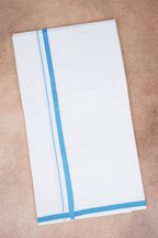 Single Layer White Dhoti – Sky Blue – HS-01 RX
