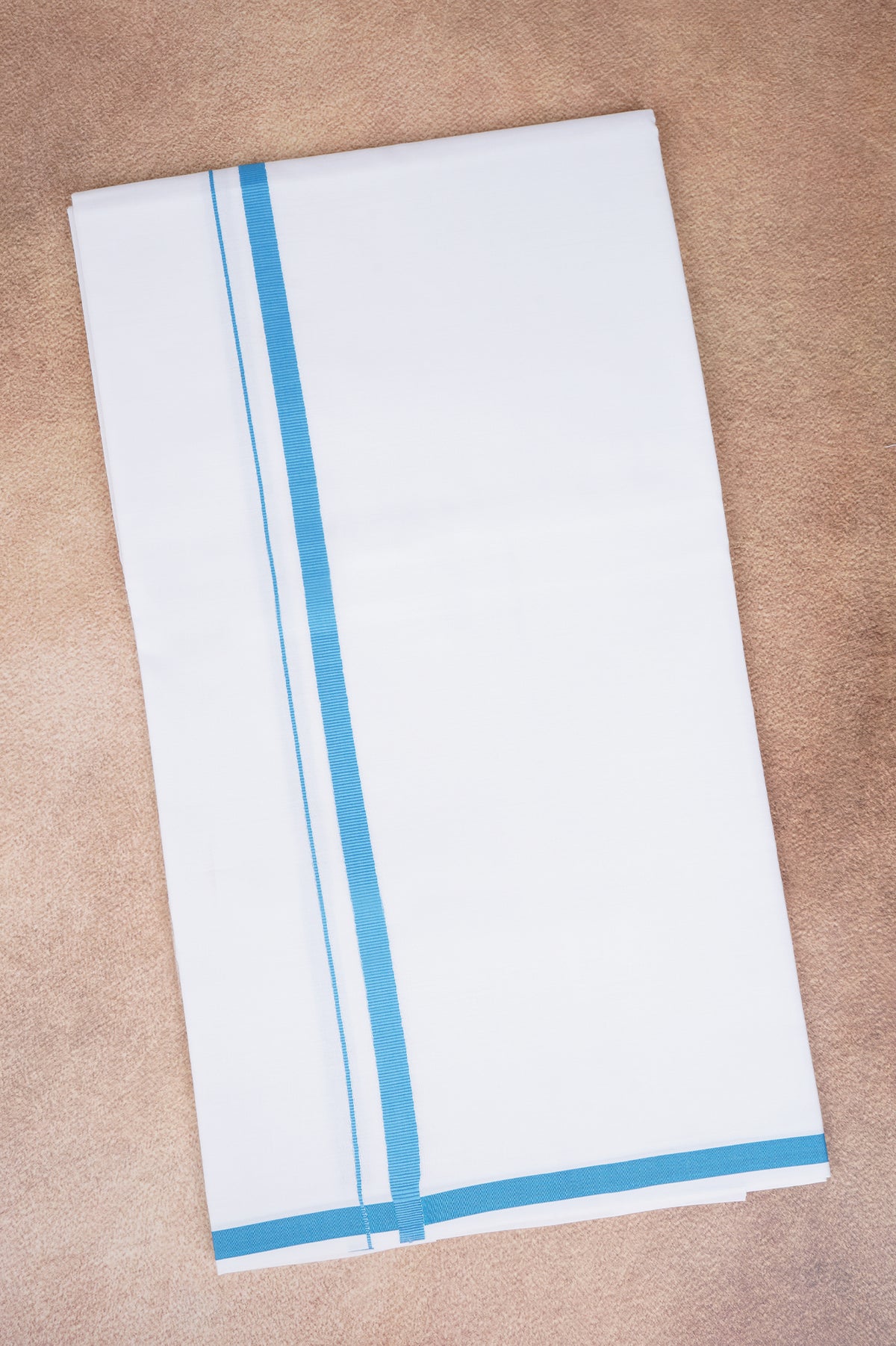 Single Layer White Dhoti – Sky Blue – HS-01 RX