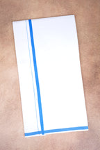 Single Layer White Dhoti – Royal Blue – HS-01 RX