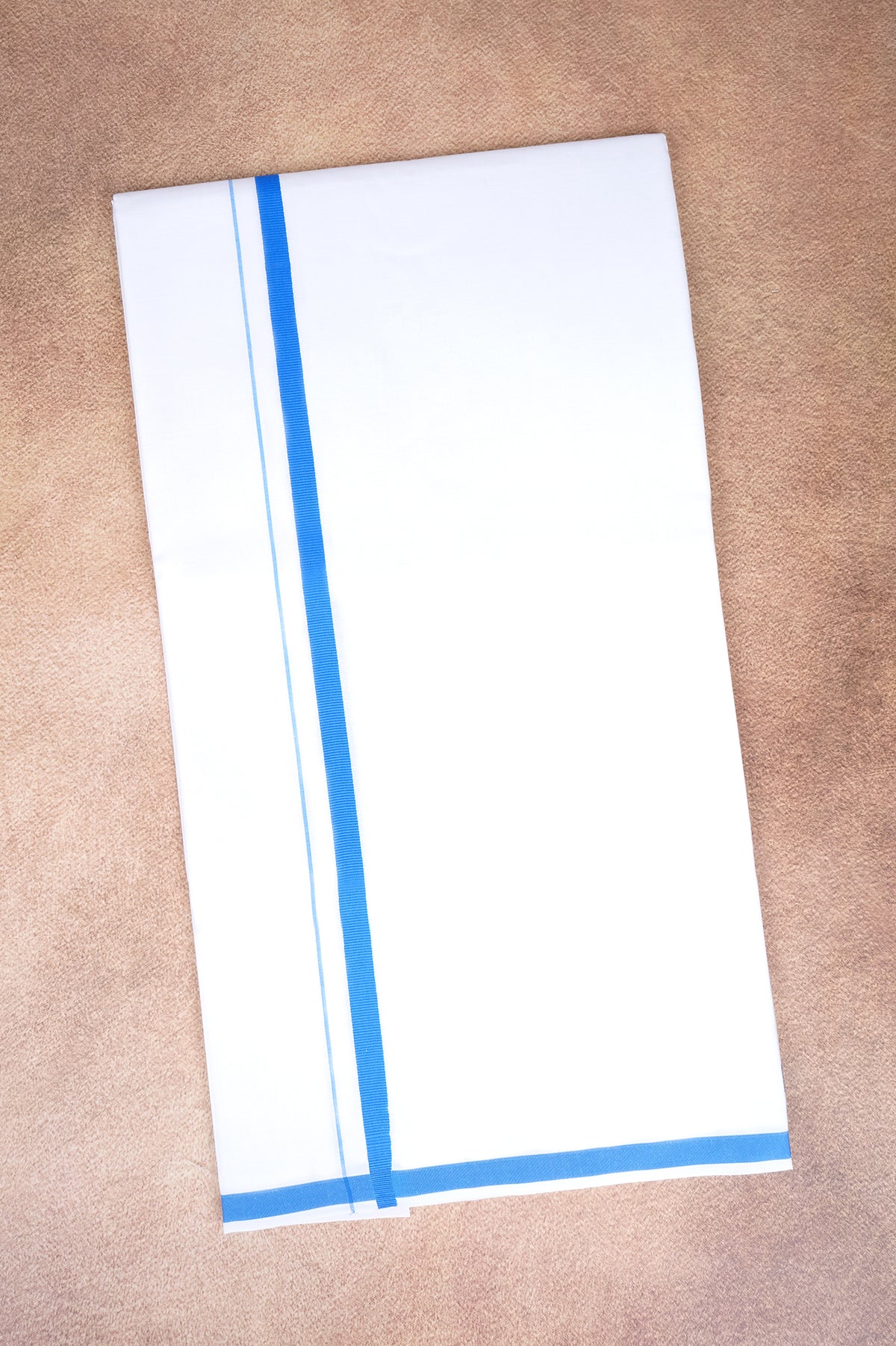 Single Layer White Dhoti – Royal Blue – HS-01 RX