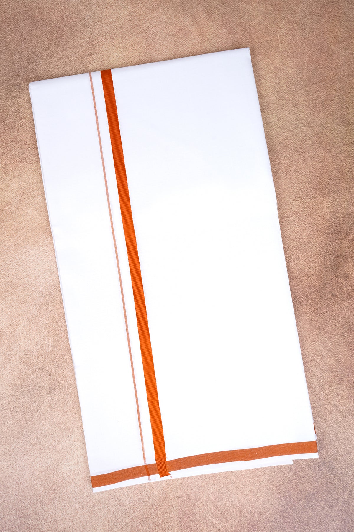 Single Layer White Dhoti – Orange – HS-07 RX