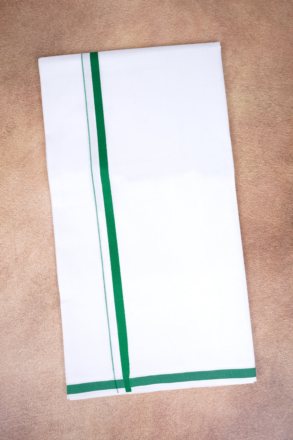 Single Layer White Dhoti – Forest Green – HS-01 RX
