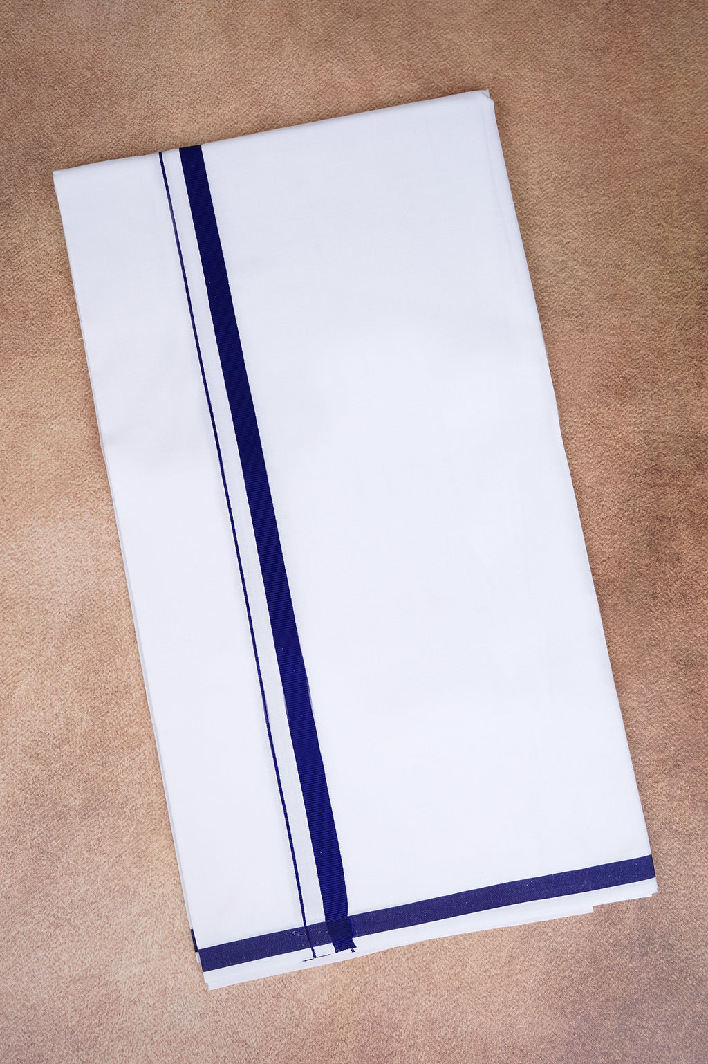 Single Layer White Dhoti – Dark Blue – HS-07 RX