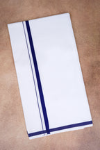 Single Layer White Dhoti – Dark Blue – HS-07 RX