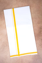 Single Layer White Dhoti – Yellow – HS-01 RX