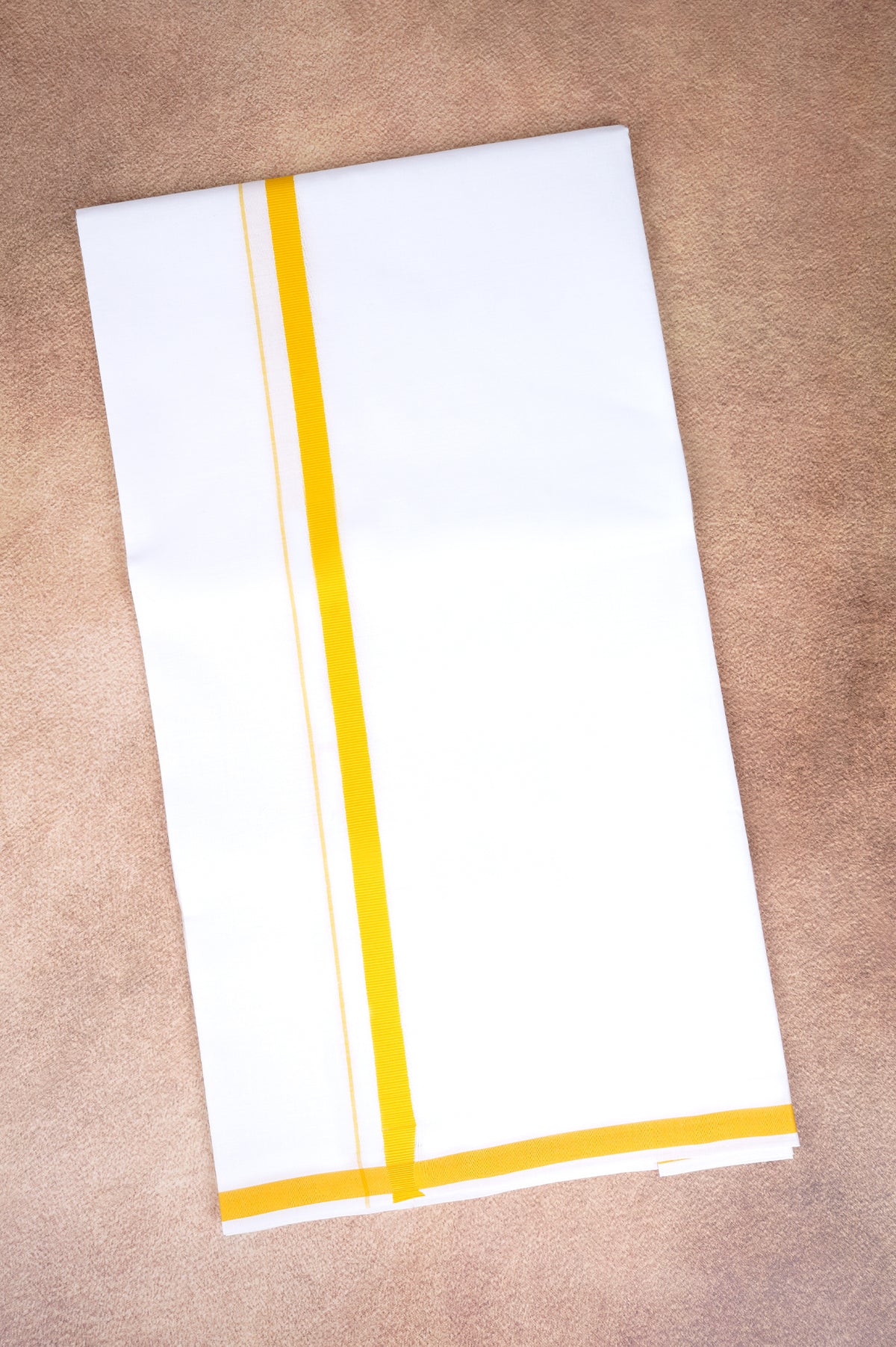 Single Layer White Dhoti – Yellow – HS-01 RX