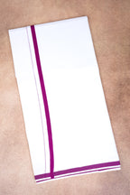Single Layer White Dhoti – Magenta – HS-01 RX