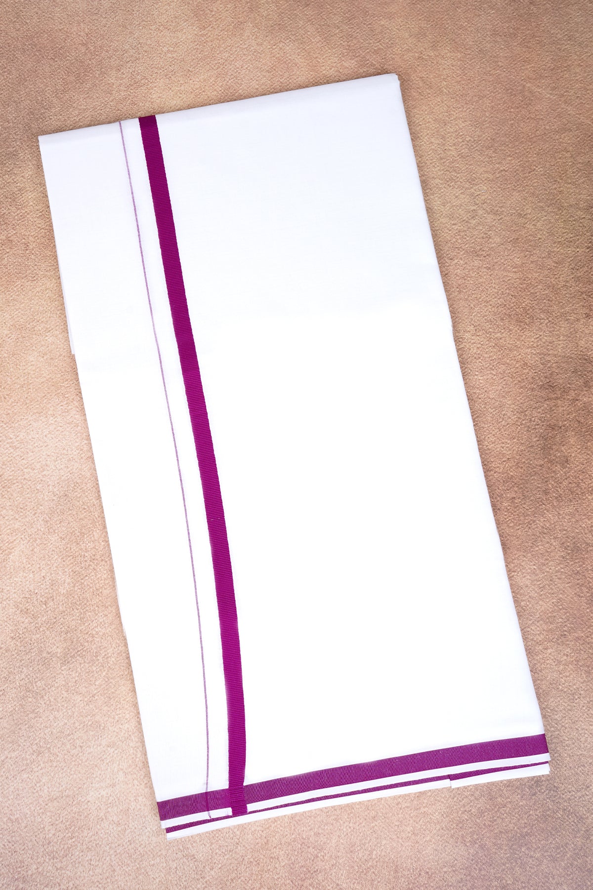 Single Layer White Dhoti – Magenta – HS-01 RX