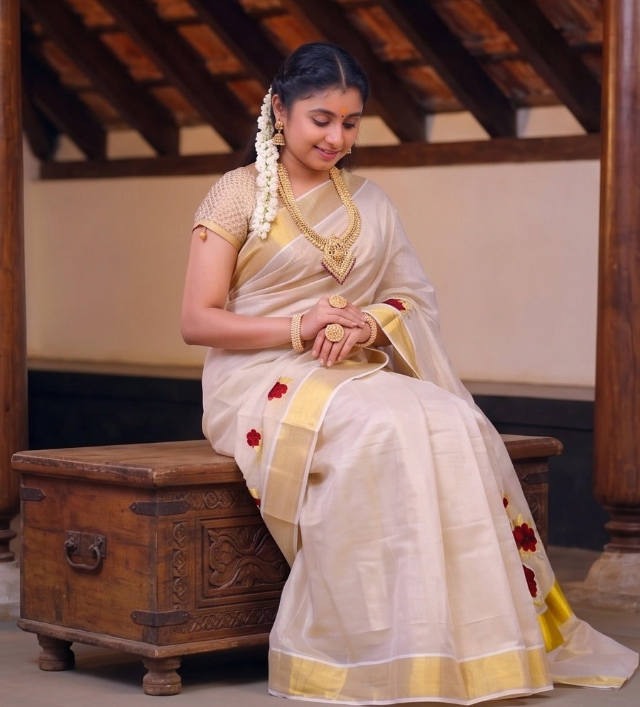 KS-1501 GOLD TISSUE SAREE 6.25 MTR
