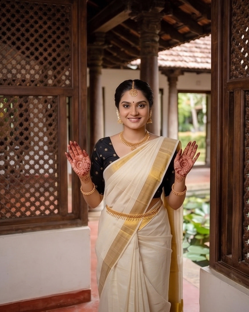 KS-1403 GOLD TISSUE SAREE 6.25 MTR