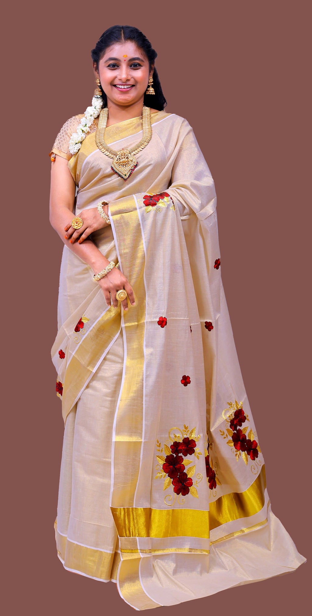 KS-1501 GOLD TISSUE SAREE 6.25 MTR