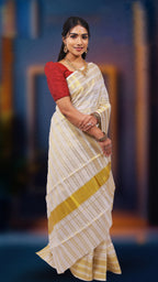 KS-1499 GOLD KASAVU SAREE 6.25 MTR