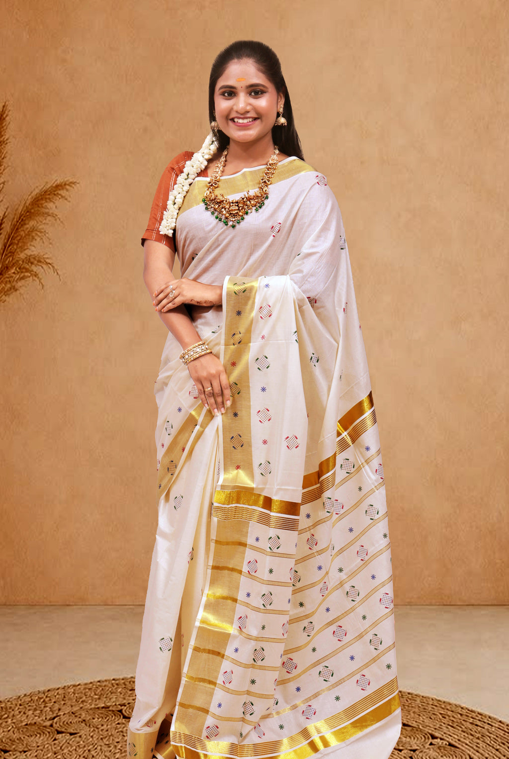 KS-1488 GOLD KASAVU SAREE 6.25 MTR